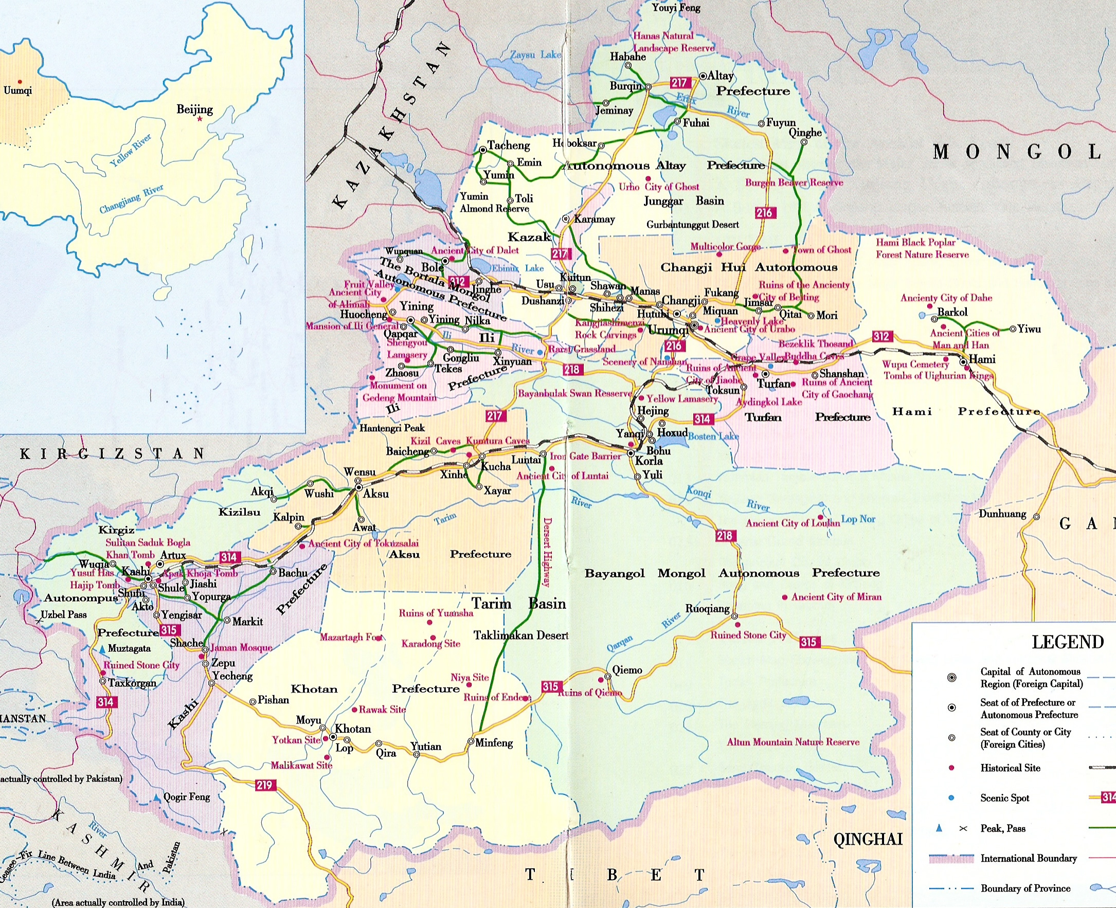xinjiang travel map