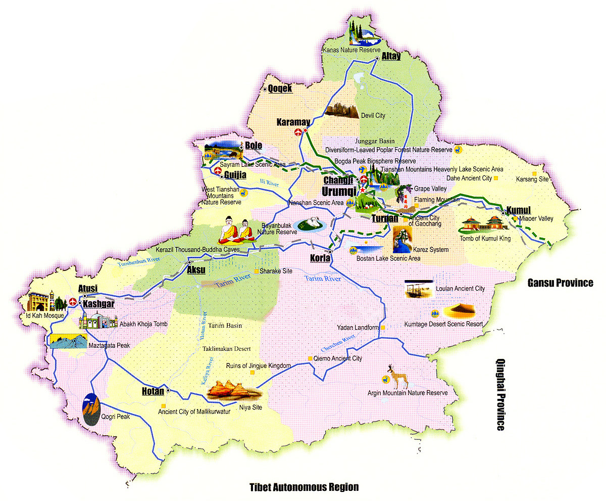 xinjiang travel map